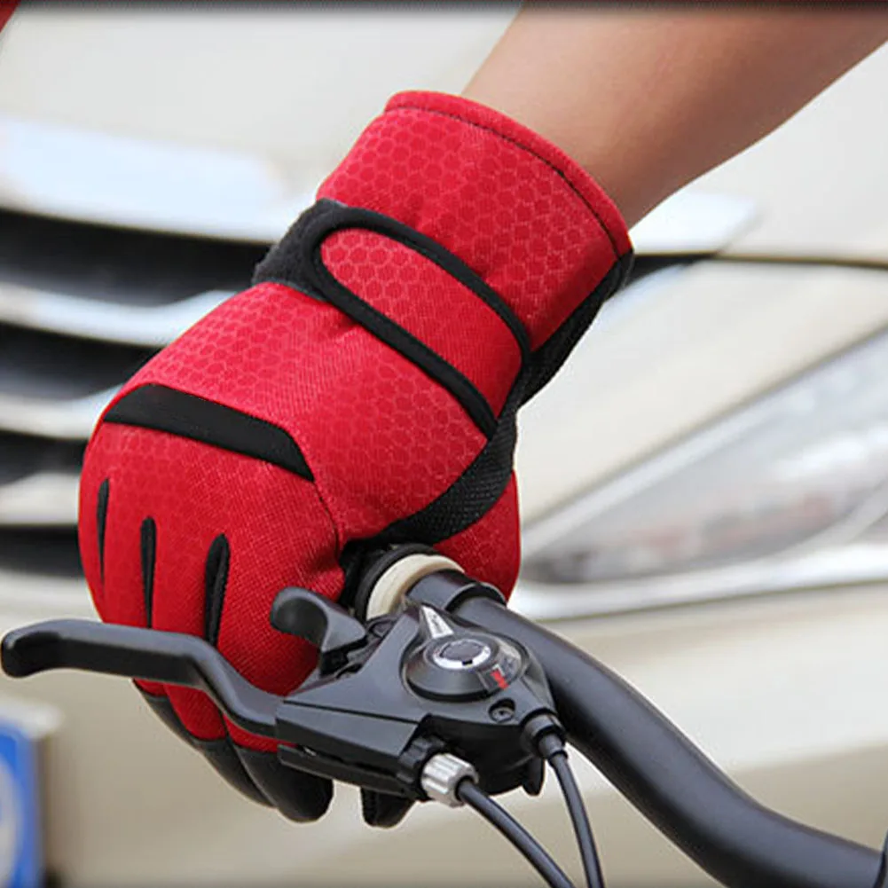 Men Accessories Breathable Outdoor Wind Proof Sports Gift Keep Warm Cycling Gloves Winter Thickened Anti Slip Full Finger Solid