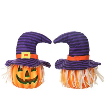 

Halloween Scarecrow Pumpkin Lanterns Colorful Lights Pumpkin Lantern Halloween Decorations Scary Pointed Hat Party Nightclub