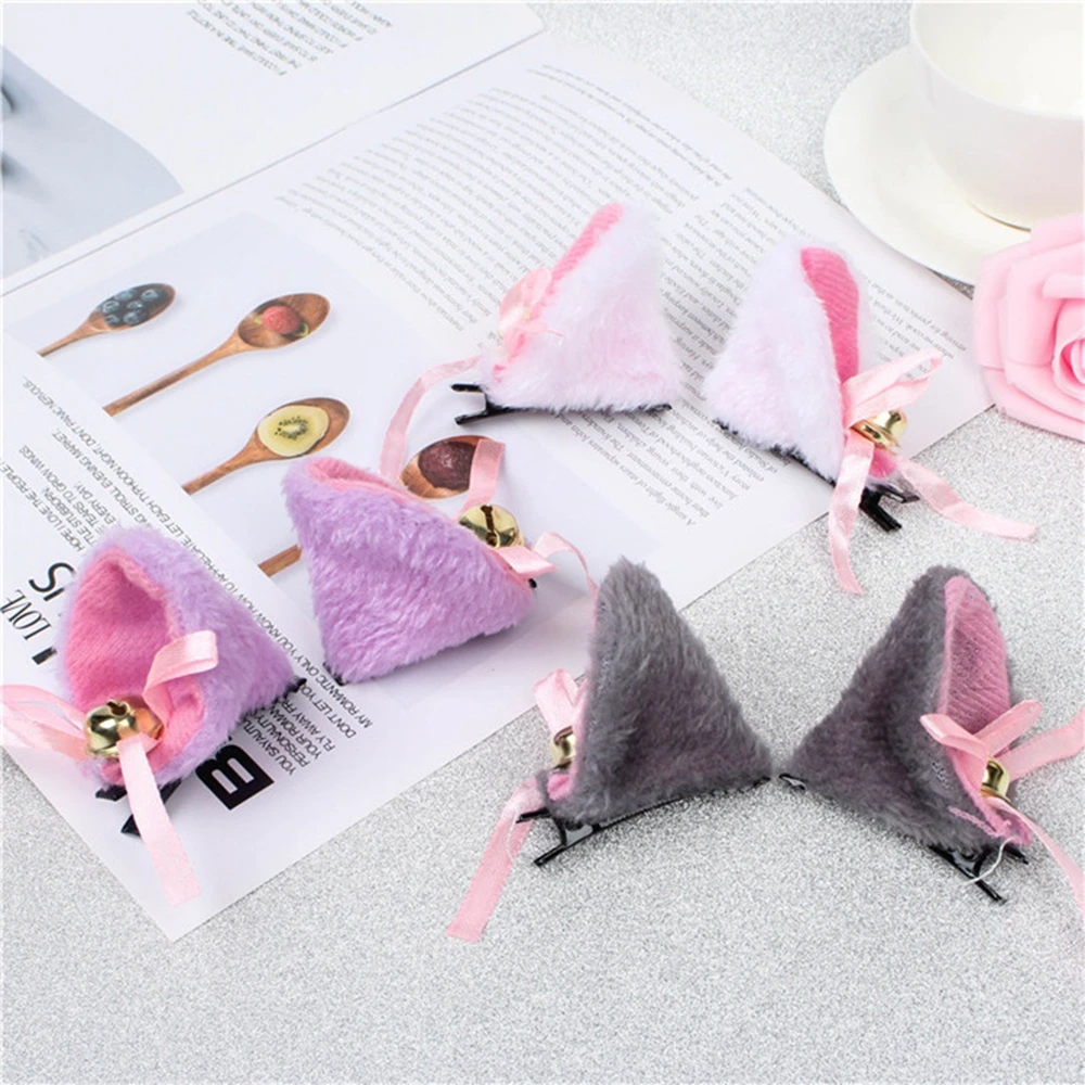 hairclips New Lovely Cat Ear Hair Wear Girls Anime Cosplay Costume Plush Hairband Night Party Club Bar Decorate Headbands Hair Accessories claw hair clips