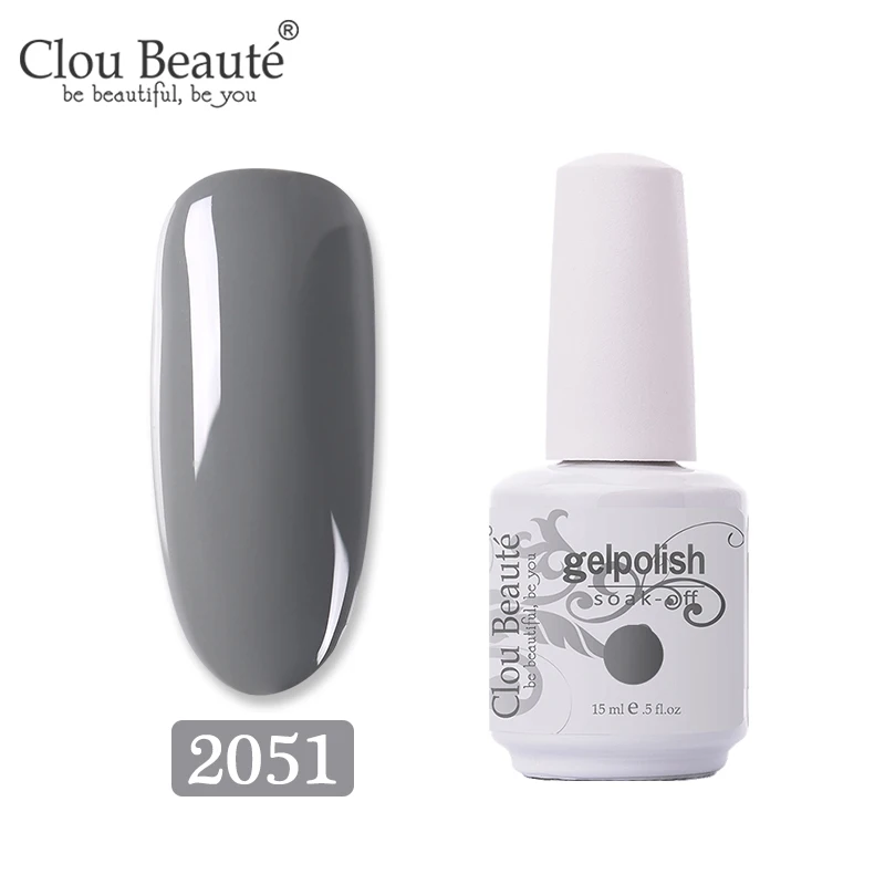 2051 Clou Beaute, 15 мл, Гель-лак для ногтей, для маникюра, стойкий лак, Гель-лак, Премиум качество, УФ светодиодный, Цветной Гель-лак для ногтей - Color: 2051