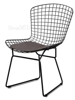 

Wire Hollow Modern Simple Iron Dining Chair Designer Casual Metal Cafe Garden Meal Seat