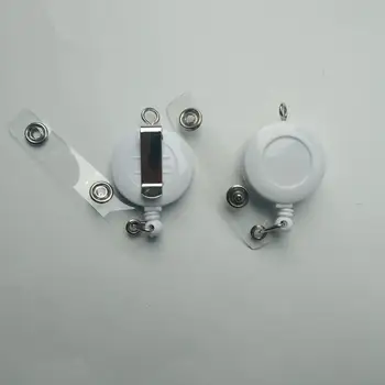 

Free shipping 1000pcs/lot customized logo badge reel; promotional retractable plastic badge holder; belt clip BR26