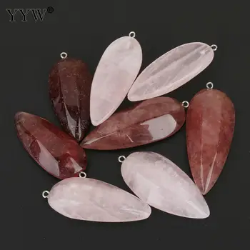 

10pcs/Lot Rose Quartz Natural Crystal Pendant Fashion Brand Natural Stone Pendants Neckalce Making With Red Agate Onyx Charms