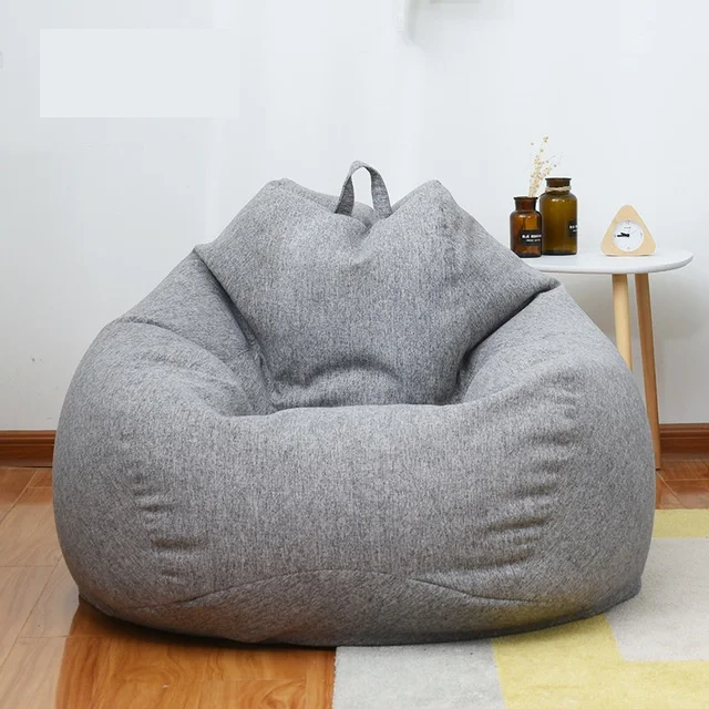 Billig Kleine faul sitzsack sofa abdeckung 70*80cm keine polsterung leinen stuhl sitzsack sofa tatami wohnzimmer wohnzimmer möbel