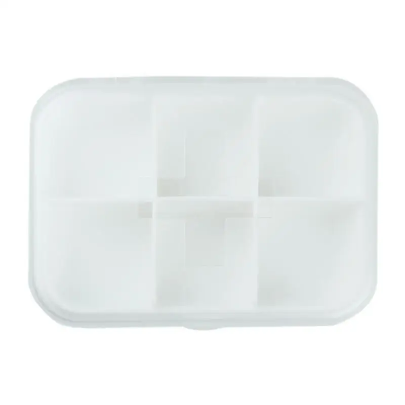 Белый 4 Grids Mini Portable Earring Carring Box Ring Necklace Pill Container Organizer Jewelry Storage Box - Цвет: Белый