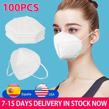 

30/50/100 Pcs Masks 4 Layers Filter Dust Mouth Face Mask Flu Personal Protective Health Care Mask In Stock Fast Shipping