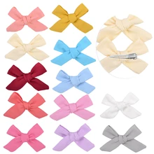 Одежда для маленьких девочек хлопчатобумажная ткань заколки с бантами для волос заколка для волос аксессуары для волос 2 шт./упак., 1Yc9267