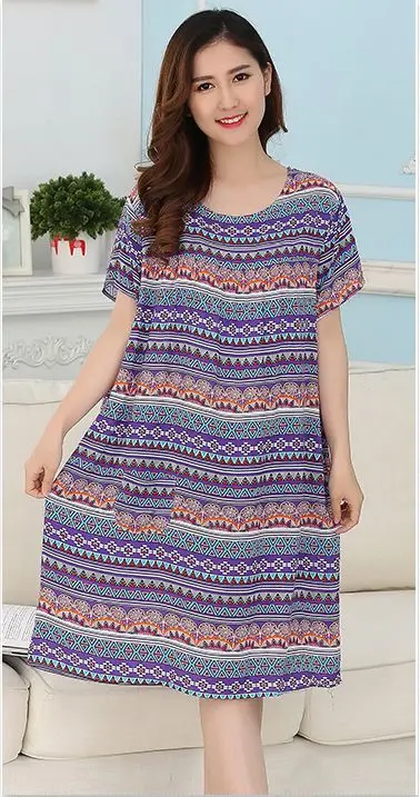 Для женщин свободная ночная рубашка трусы Винтаж StyleFloral ночная рубашка ночная одежда для отдыха, одежда для сна - Цвет: style-7
