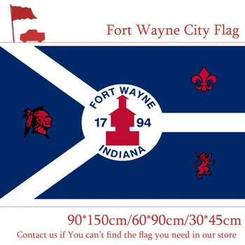 

15PCS Flag 60*90cm 90*150cm Flag Custom 100d Polyester 3x5ft Indiana State Fort Wayne City Flag 30*45cm Car Flag