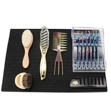 Противоскользящая Накладка для парикмахерских инструментов Парикмахерская нажимная ножницы коврик для волос фен гребень клип дисплей коврик Парикмахерская аксессуары