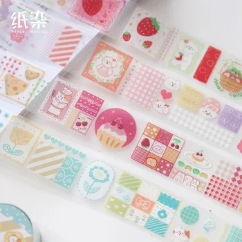 

Fresh Strawberry Candy Bullet Journal Handmade Decorative Washi Tape Transparent Label Stickers Adhesive Tape Decor DIY Planner