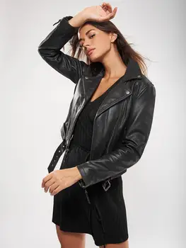 

VAINAS European Brand Women Genuine leather jacket for women Real leather jacket Motorcycle jackets Biker jackets Nelly