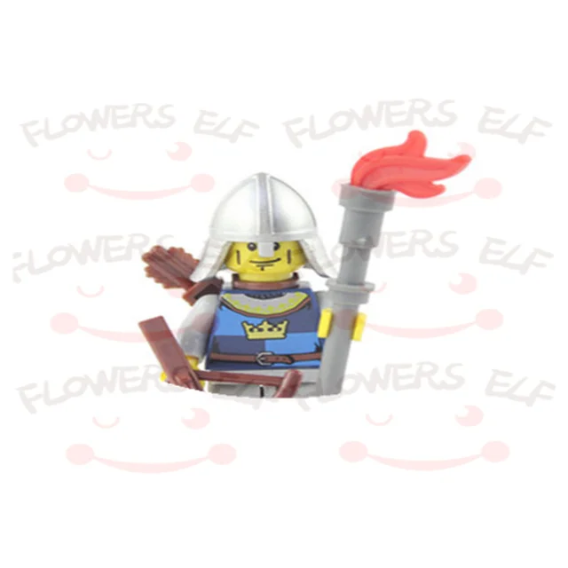 1PCS Blue Lion Red Green Dragon Knight Mini Two-person Villain Middle Age Assembling Building Blocks Children'sToy Medieval Knig 9803E