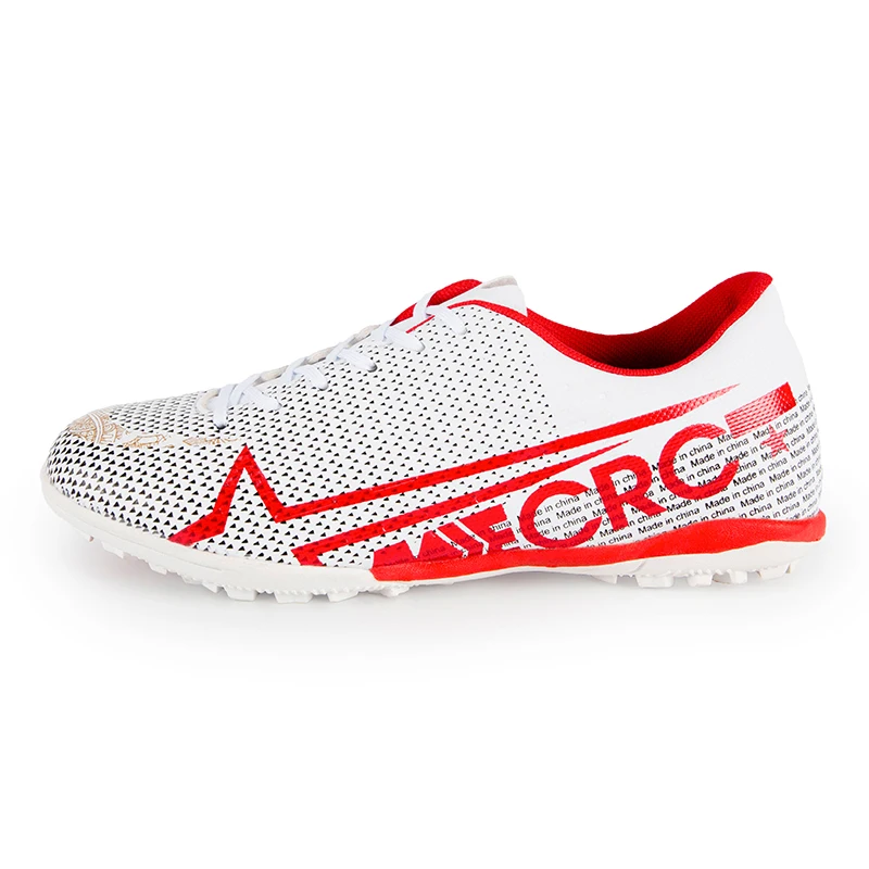 Size33-44 Детская футбольная шина для мальчиков футбольные бутсы для газона TF спортивная обувь новая футбольная обувь - Color: white