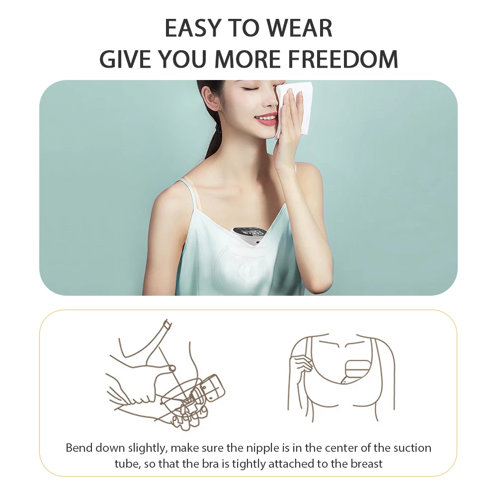Wearable Breast Pump Low Noise Electric Hands Free Integrated Comfort Milk Collector BPA-free breast pump wearable milk saver breast milk catcher