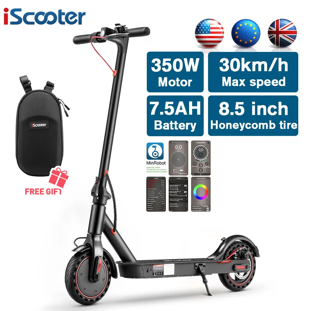 Электрический скутер iScooter i9 складной 36 В 350 Вт 30 км двухколесный км/ч | Спорт и