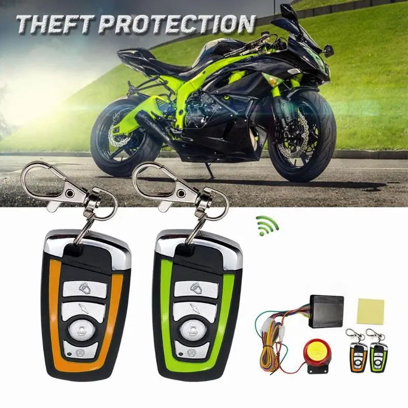 

Motorcycle Bike Anti-Theft Remote Control Alarm System Horn Alarm Bi-Color U1JF