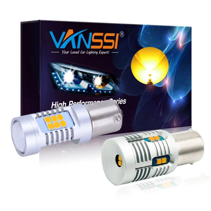 VANSSI Bau15s 7507 PY21W светодиодный Янтарный Желтый для автомобиля указатель поворота