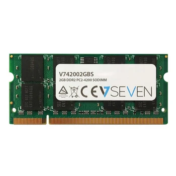 

V7 2GB DDR2 PC2-4200 533Mhz SO DIMM Notebook Memory Module - V742002GBS, 2 GB, 1 x 2 GB, DDR2, 533 MHz, 200-pin SO-DIMM, Green