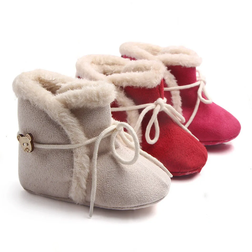 Зимние ботинки; обувь для маленьких девочек и мальчиков; теплые ботинки; модная теплая обувь с плюшем внутри; детские ботинки для малыша