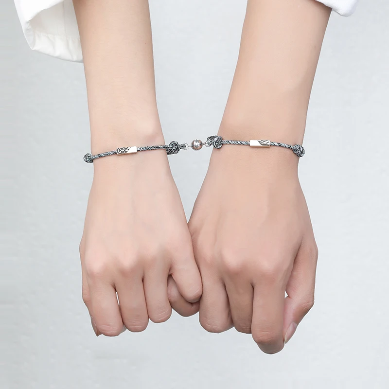 2pcs Set Couple Bracelet for Women Infinite Love Paired Bracelet Coupling Magnetic Clasp