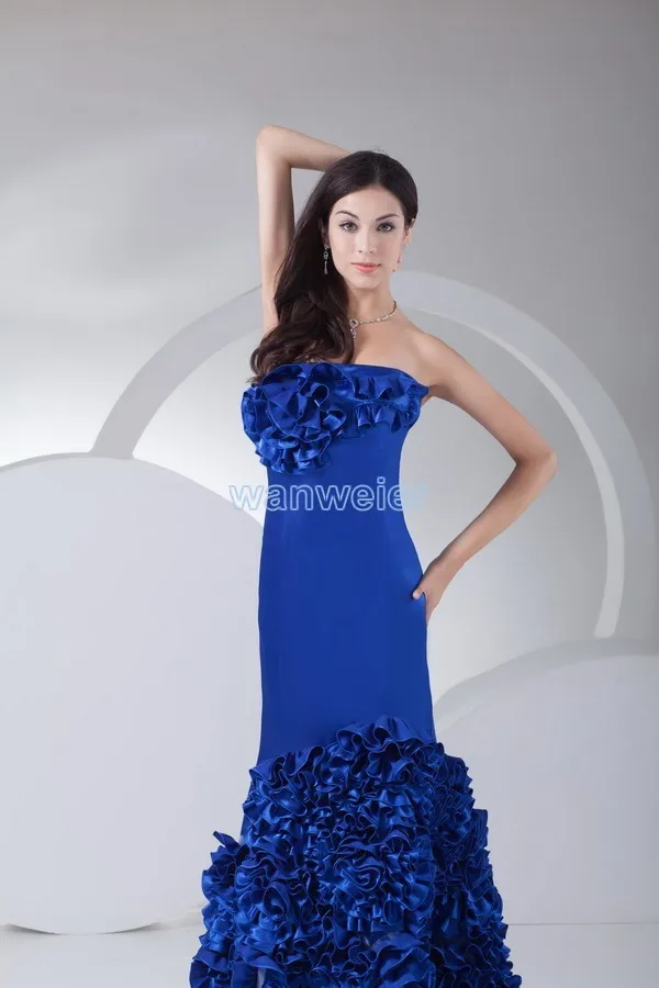 Элегантное Королевское синее платье vestidos платье размера плюс Пышные Платья Клубная одежда знаменитостей платье для выпускного вечера