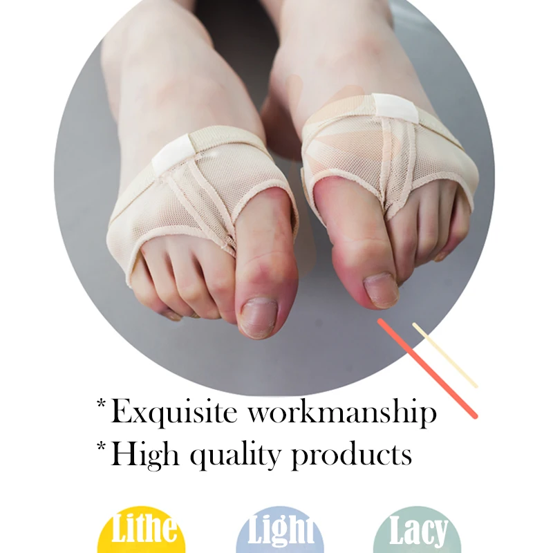 

2pcs/Pair Rhythmic Ballet Drill Dance Paw Shoes Gymnastics Foot Thongs Elastic Soft Dancing Shoes Half Sole Lyrical Accessories
