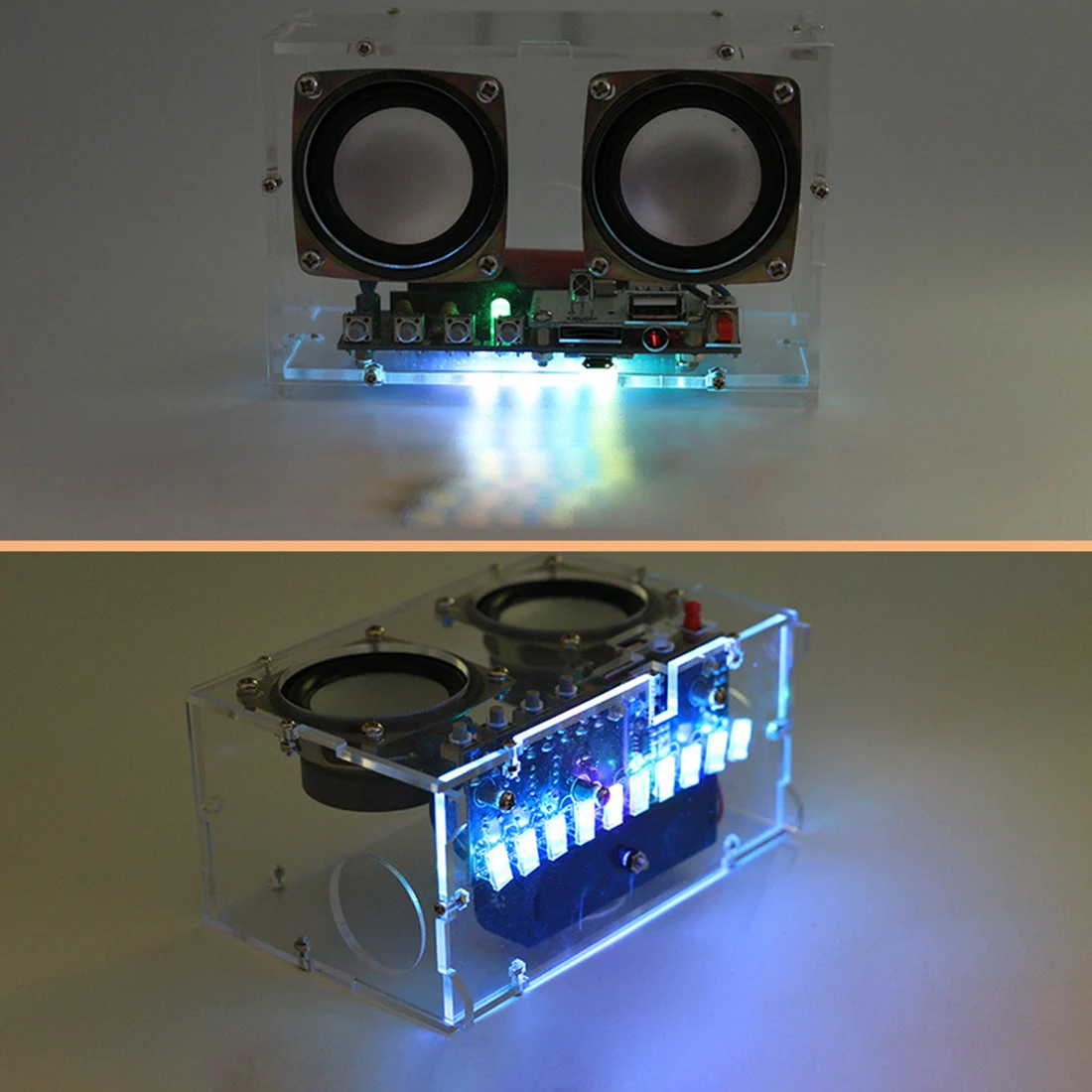 DIY сварочные электронные объемные части мини электронный bluetooth-динамик комплект (пульт дистанционного управления, красочные изменения, USB
