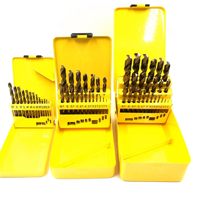 

M35 Whole Ground Cobalt High Speed Steel Straight Handle Linen Flower Color Drilling Bit Set 25 Pieces 1-13 Mm Stainless Steel O