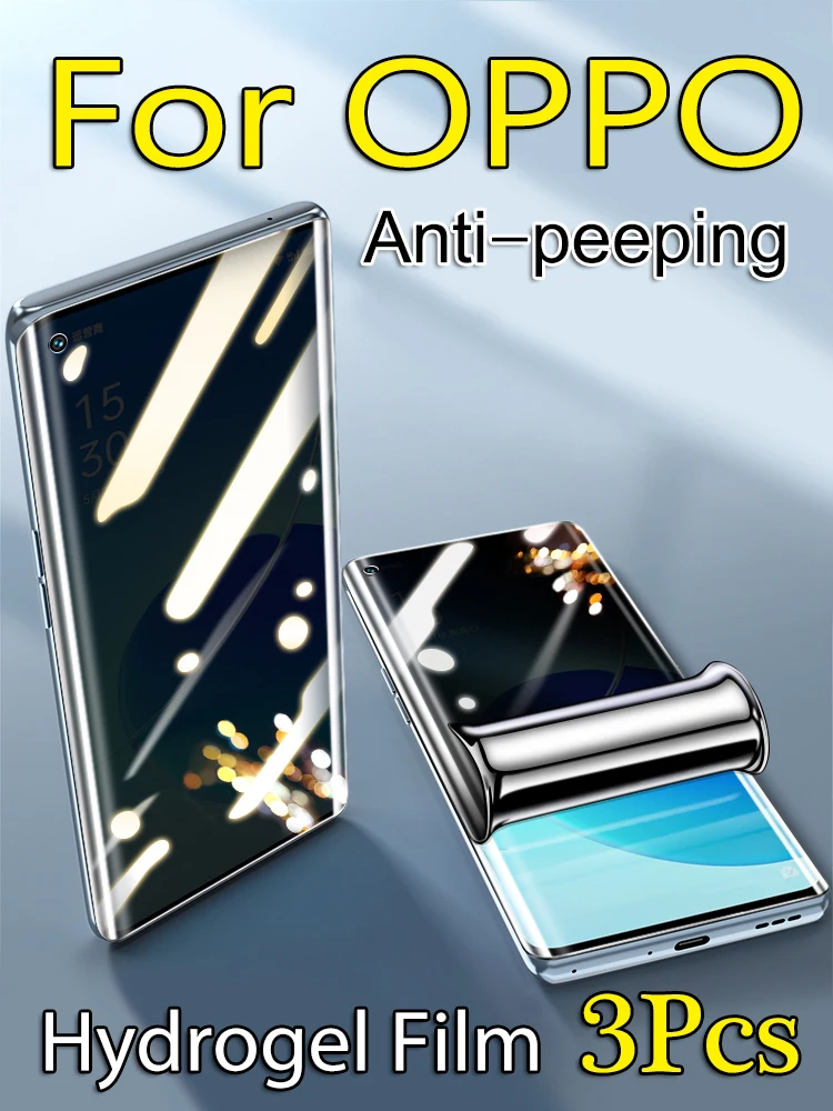 Find X3 X2 Anti-Peeping Screen Protector For OPPO Reno 6 5 Pro+ Plus Privacy Hydrogel Film Reno4 Reno3 Soft Realme GT NEO X50 X