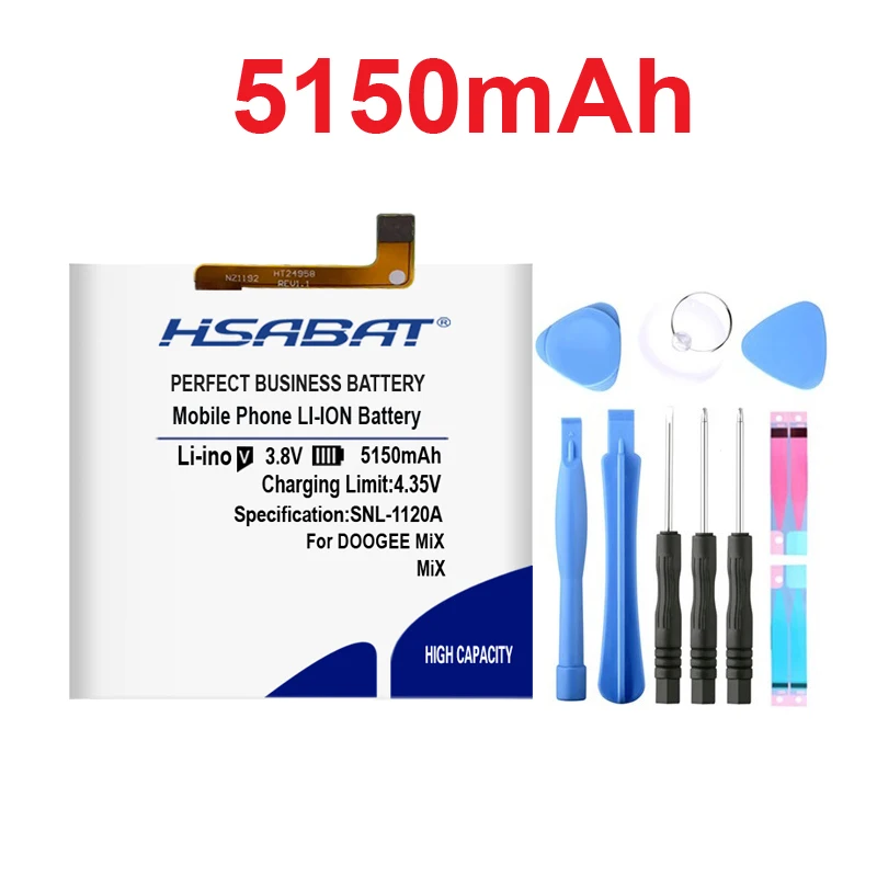 

HSABAT 5150mAh MIX Replacement Batteries For DOOGEE MIX Smart Phone Battery+Quick Arrive