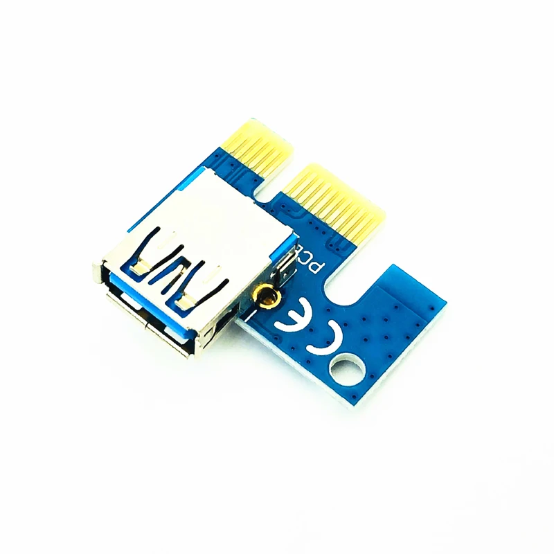 Hot Selling USB 3.0 PCI-E Extention Cable Flex Ribbon 1X To 16X Riser Card Adapter Power with SATA 6pin Card Adapter for Mining