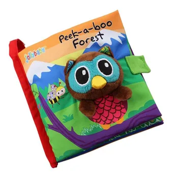 

Baby Kids Educational Toys Cute Animals Owl Soft Cloth Book Intelligence Development Learn Picture Cognize Book Baby Gift