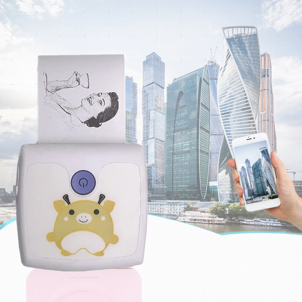 smart mini thermal photo printer portable bluetooth printer pocket inkless printer label printer receipt printer baypage (6)