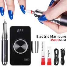 

35000RPM Electric Nail Drill Machine with Handpiece USB Rechargeable Nail Gel Polisher Nail File Low Noise Manicure Tool