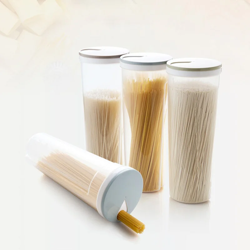 Container Food Storage Cylinder Plastic Crisper Grains Canister Noodle Kitchens