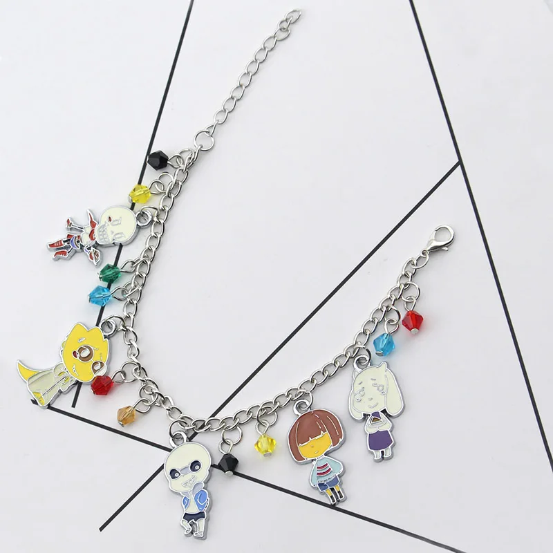 Аниме игра «Undertale» металлический браслет Frisk/Sans/Toriel/Papyrus/Alphys Модный кулон для сумки с аксессуарами для косплея в подарок