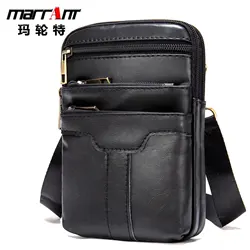 Men's Real-Leather Bag Retro Fashion Casual Belt Small Saddle Bag Multi-Functional Leather One-Shoulder Crossbody Bag Men's