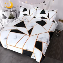 Blesslive набор постельного белья с геометрическим принтом, черный и белый пододеяльник, покрывало с мраморной текстурой, покрывало для кровати, покрывало для королевы