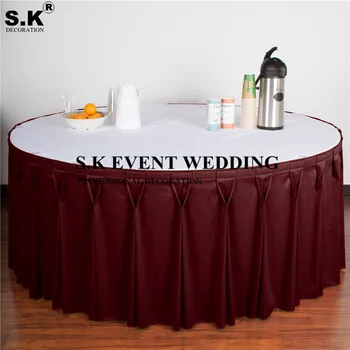 

10 Colors Choose Round Ruffled Polyester Table Skirt Banquet Tablecloth Skirting For Wedding Event Party Christmas Decoration
