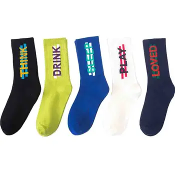 

Autumn Cotton Crew Socks Fashion Funny Skateboard Middle Tube Socks Harajuku Letter Streetwear Hiphop Sports Casual Cool Sock