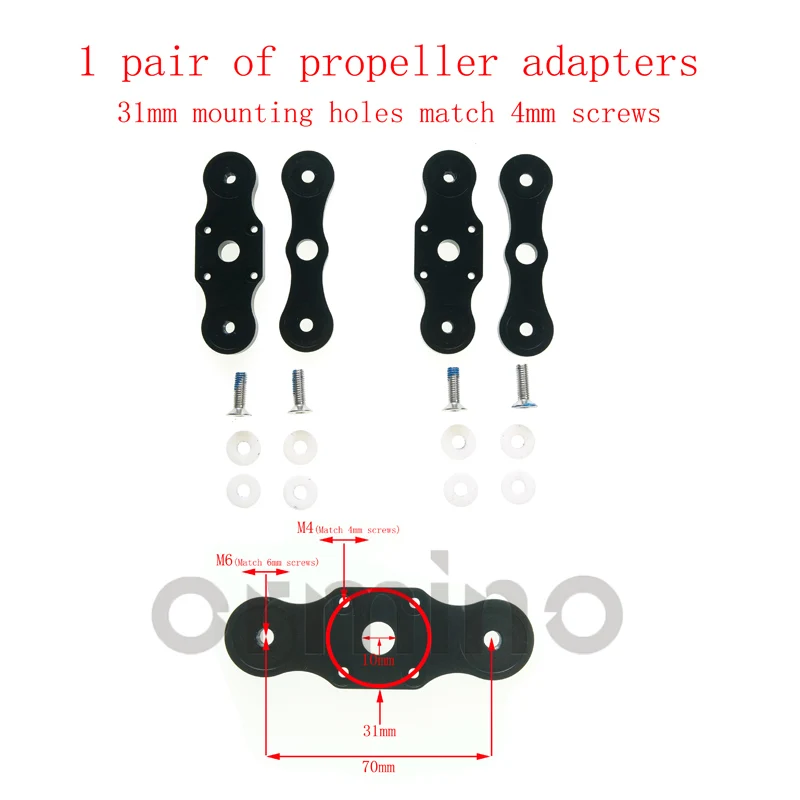 adapter 31mm 4mm Ormino углеродное волокно складной пропеллер 30in 33in 35in большой сельскохозяйственный БПЛА Дрон, Мультикоптер T квадроцикл мотор RC Дрон комплект - Color: adapter 31mm 4mm