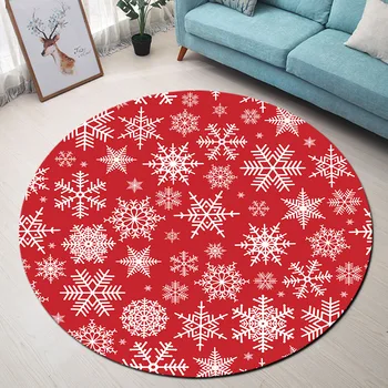 

Round Carpet Snowflake Red Carpet For Living Room Computer Chair Floor Mat Kids Tent Area Rug Cloakroom Rugs And Carpets Table