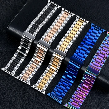 

Stainless Steel Strap For Apple Watch 42mm 38mm 1/2/3/4 Metal Watchband Bracelet Band for iWatch 44mm40mm Stainless Steel
