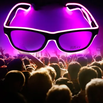 

New Voice-control LED Glasses 10 Colors Light Up El Wire Neon Rave Glasses Twinkle Glowing Party Halloween Decorative Glasses
