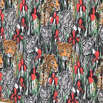 

Jungle and Leopard Multicolor Thin Four Way Stretch Polyester Fabric for Woman Spring Dresses Skirts Blouse Pants DIY-BF155