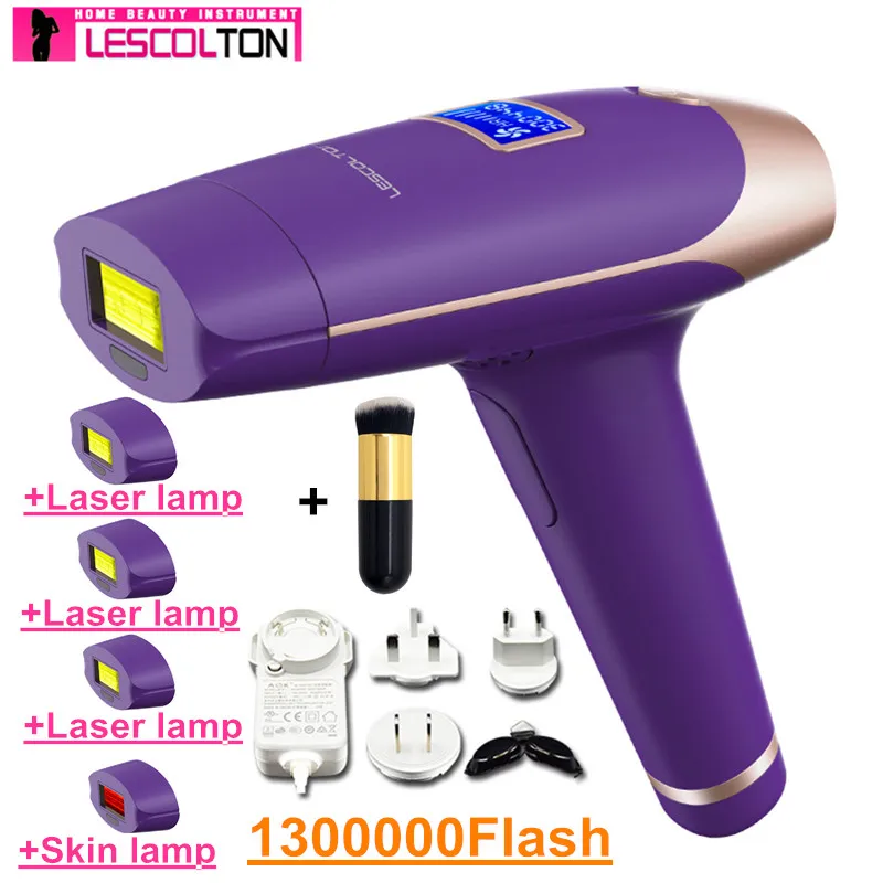 Five lamps Purple1 LESCOLTON 5в1 4в1 3в1 2в1 лазерный эпилятор для волос с ЖК-дисплеем Depilador устройство для постоянного удаления волос лазерный домашний эпилятор - Цвет: Five lamps Purple1