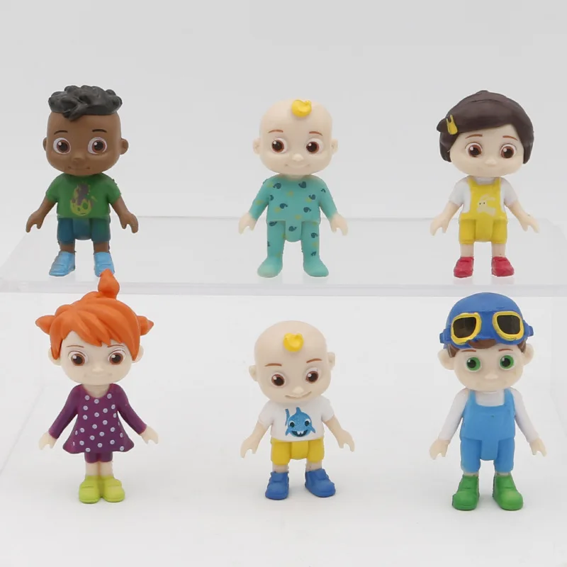 6 unids/set nuevo Cocomelon figuras de acción de juguete súper bebé familia y amigos de PVC modelo muñeca juguetes regalos para los niños