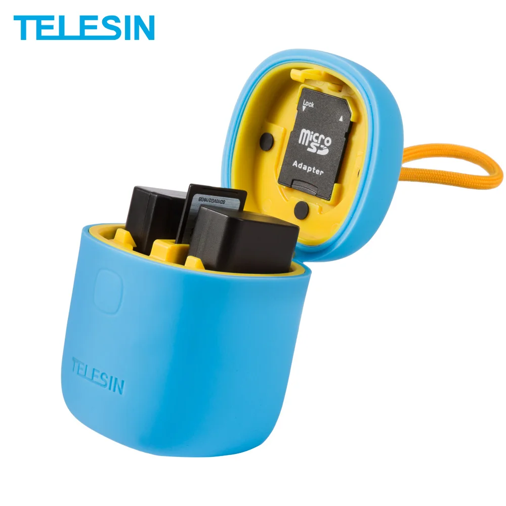 TELESIN 2Pack NP-FW50 Battery And 3 in 1 Dual Slots Charger SD Card Reader Storage Box for Sony A7r2 A6000 NP-FW50 Battery
