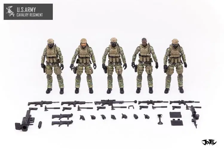 Коллекция 1/18 г., коллекционные игрушки солдат кавалерийского полка США, набор из 5 фигурок, модель JTUS004 для поклонников, подарки